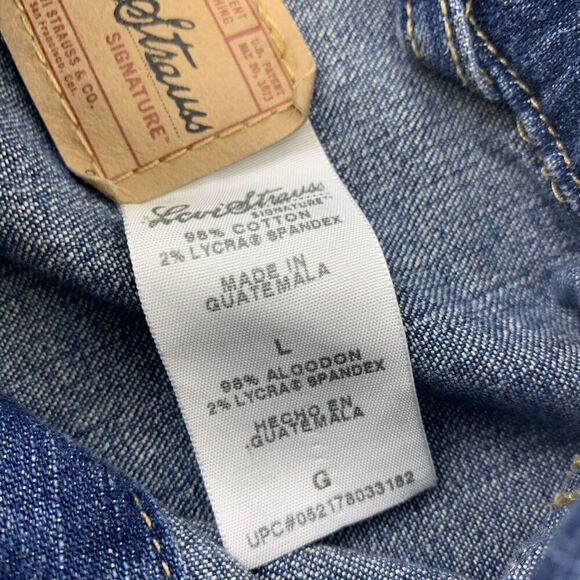 Levi Strauss Youth Girls Denim Jean Jacket Button Collared Fitted Size Large - Picture 13 of 14